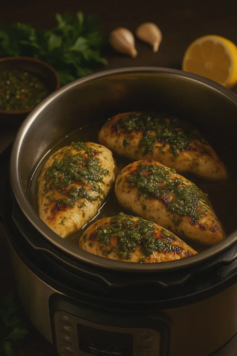 Instant Pot Frozen Chimichurri Chicken - Dinner's Ready in a Flash