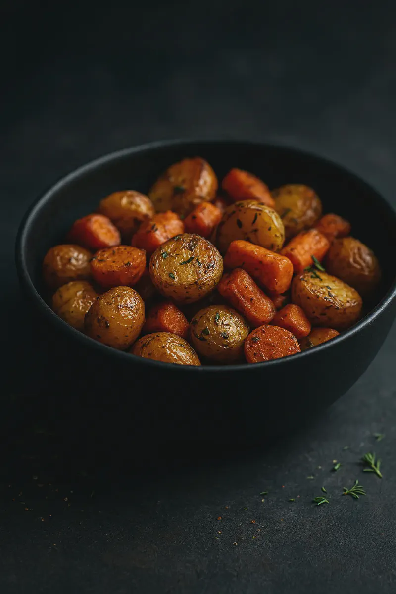 Air Fryer Mini Potatoes & Carrots That Are Crispy and Cozy