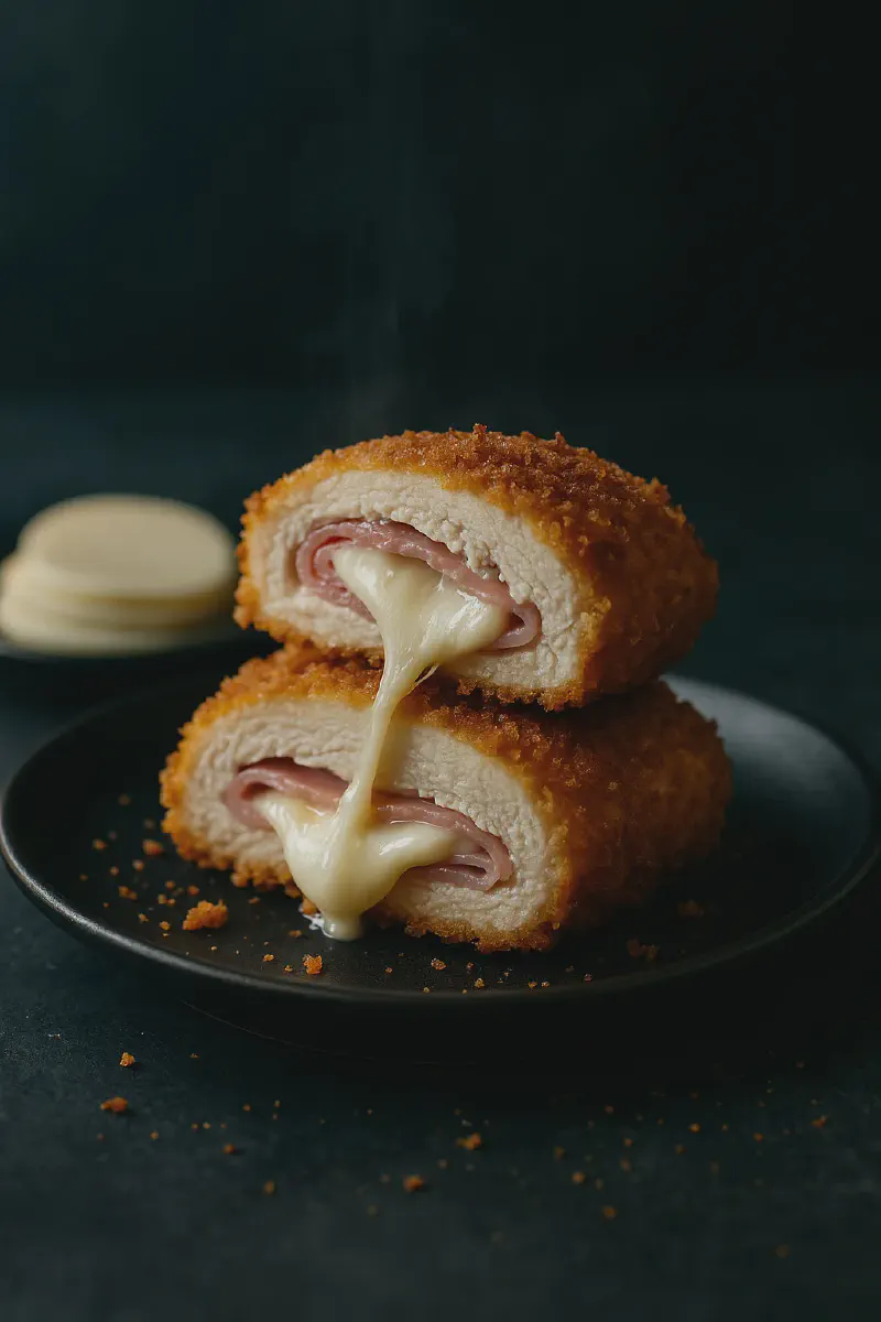 Chicken Cordon Bleu with Mozzarella Twist (Crispy, Cheesy & Easy)