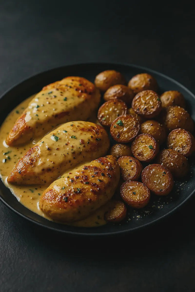 Garlic & Dijon Chicken with Roasted Potatoes